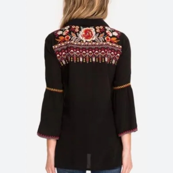 Johnny Was, Jyll Silk Embroidery Blouse - Picture 2 of 14